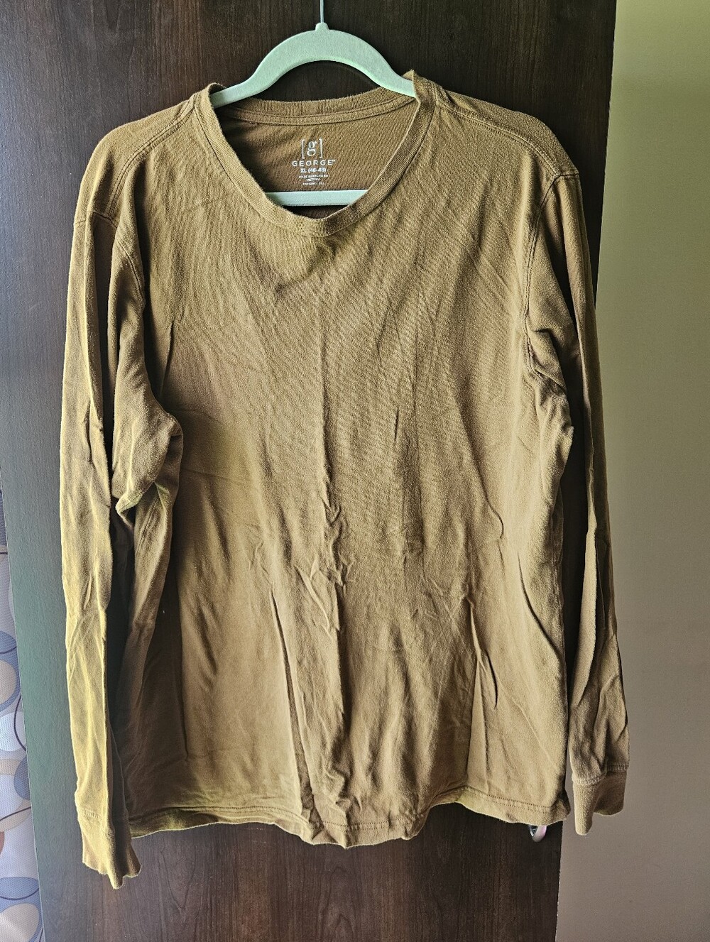 George Long Sleeve Crewneck Tee - Brown Size XL
